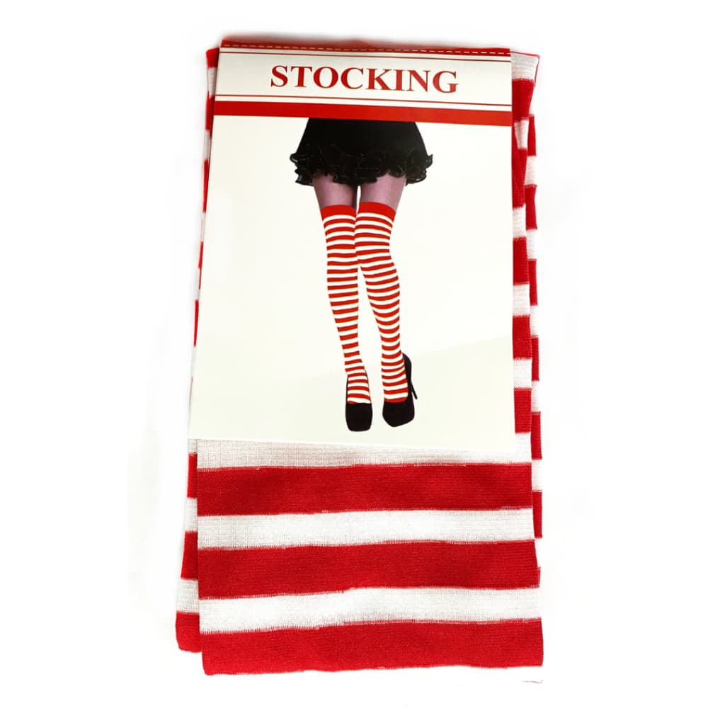 Meia Calça 7/8 Fina Listrada Duende Carnaval Retro Fantasia