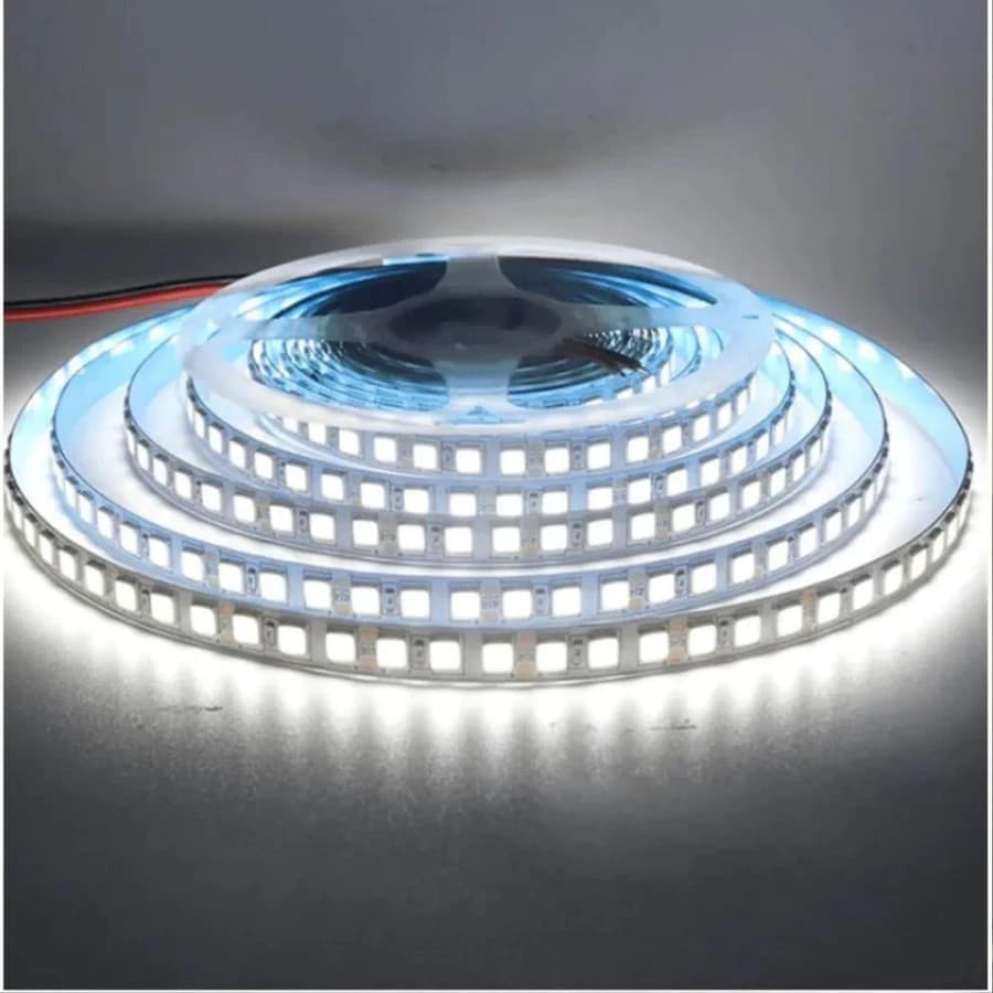 Fita Led 3528 5m Premium 120leds/m 600 Leds Ip20 Ideal para Decoração de Espaços Perfil Sem Fonte BRANCA FRIO