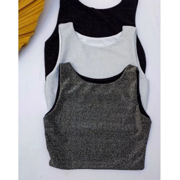Kit 5 / 10 e 15 Cropped Lurex Brilho Promo