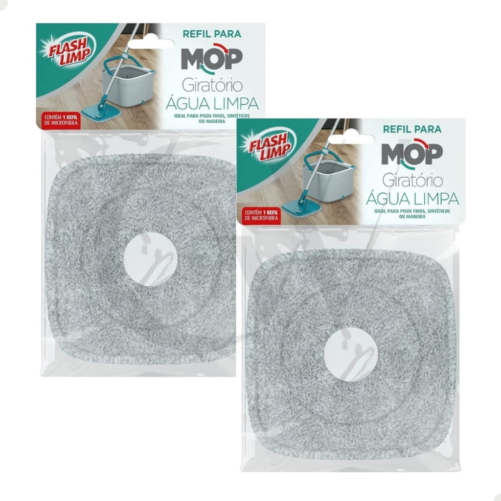 Refil De Microfibra Para Mop Giratorio Agua Limpa Flash Limp RMOP0648 Para Pisos Frios Sinteticos