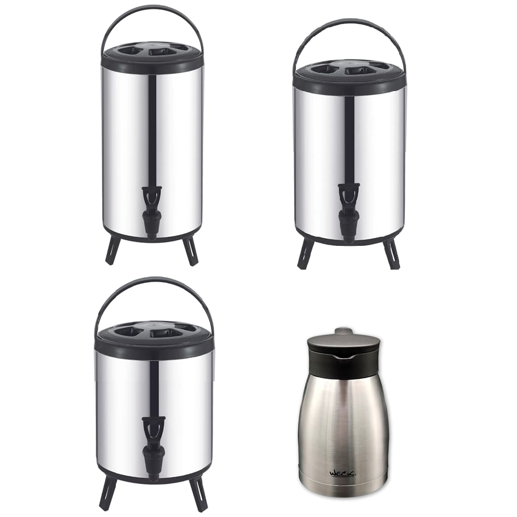 Bule Térmico 800 ML Inox Botijão Térmico Weck 4 - 6 - 10 - Litros Aço Inox Conserva Bebidas Weck Leite Café Agua
