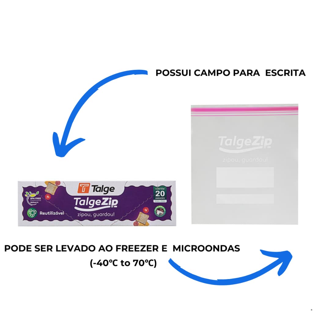 Saco bags duplo  Zip Hermético Diversos Tamanhos Saco para congelar Talge