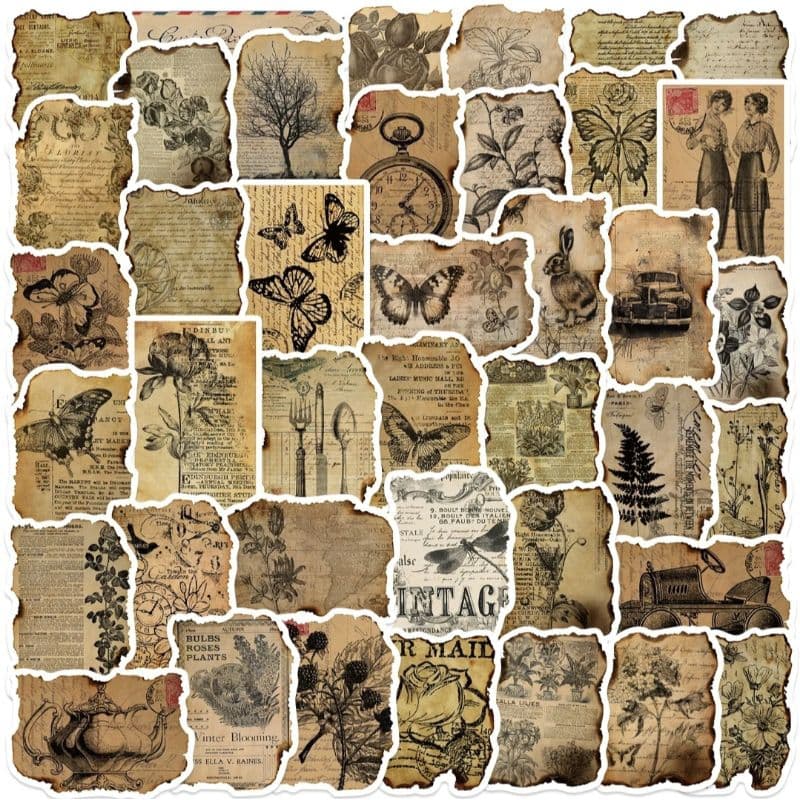 Adesivos para scrapbook , bullet journal, Kindle, planners, cadernos - antique