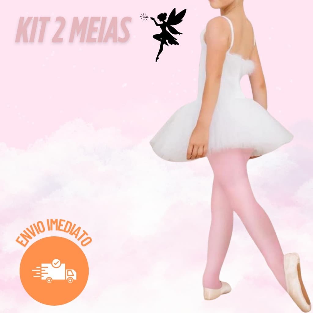 Kit 2 Meia Calça Fio 40 Tradicional Ballet Jazz Fechada  Balé infantil Criança  Kit