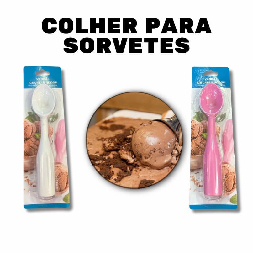 Pegador Bola de Sorvete Açaí De Plástico Colher  Sorvete Massa