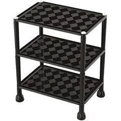 Organizador Modular Multiuso 3 Andares Retangular Estante Fruteira Rack Preto - MB