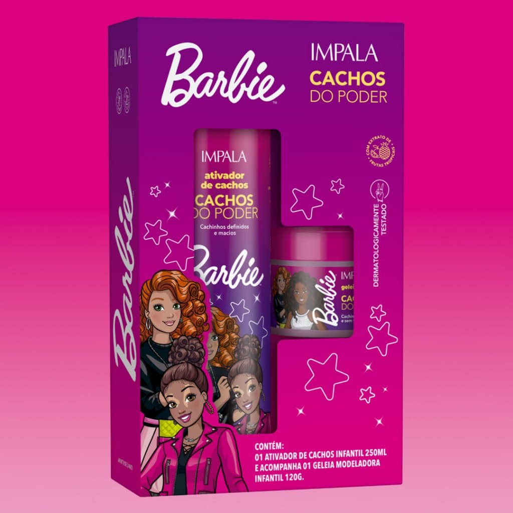 Kit Ativador de Cachos Infantil + Geleia Modeladora Cachos do Poder Impala Barbie