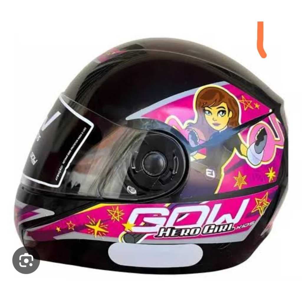 Capacete Moto Infantil Gow Preto E Vermelho