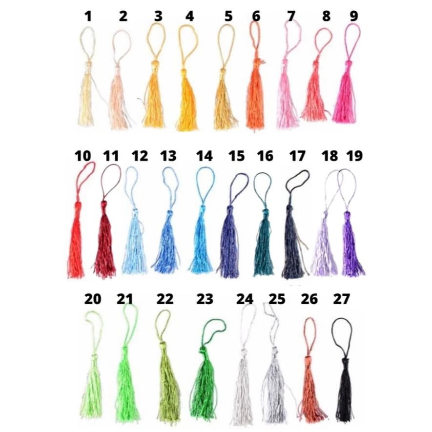 Pingente De Seda Tassel Franja - 7 cm - 10, 50 ou 100 unid - Enfeite Decoração Casamento - Div Cores