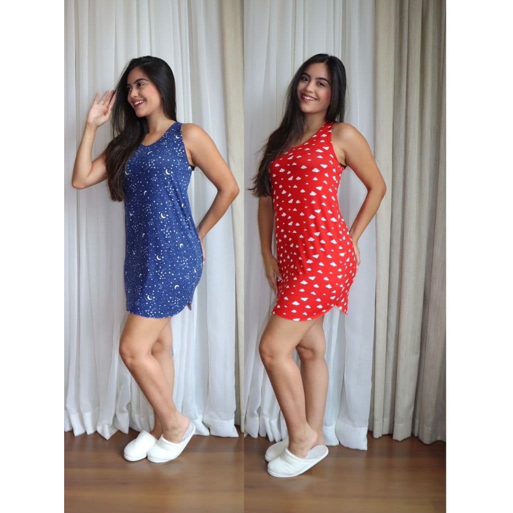 KIT 2 Camisolas de Suede Feminina Confortável estampas variadas 11130