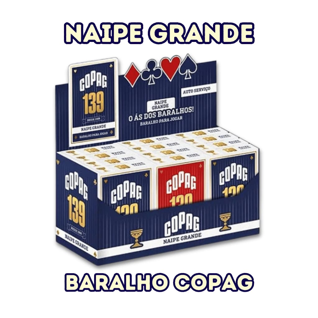 Copag Display Baralho Naipe Grande Original - 12 Unidades De Cartas Profissionais Para Jogo de Mesa