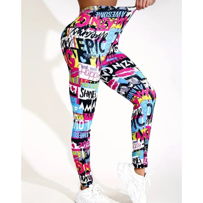 Legging Academia Suplex Estampada Cintura Alta