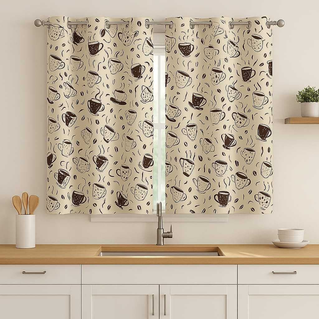 Cortina Cozinha Home Oxford Estampada 2,40m x 1,40m Decorativa sala quarto