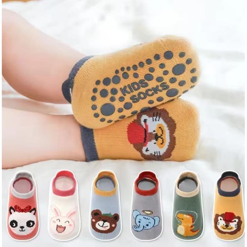 Kit 3 pares de meia antiderrapante Kids socks infantil 0 a 1 anos menino e menina