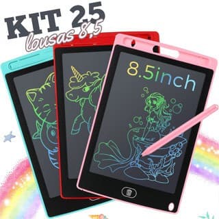 Kit 25 Lousas Magica Tablet Lcd 8.5 Polegadas Escrever Pintar e Desenhar