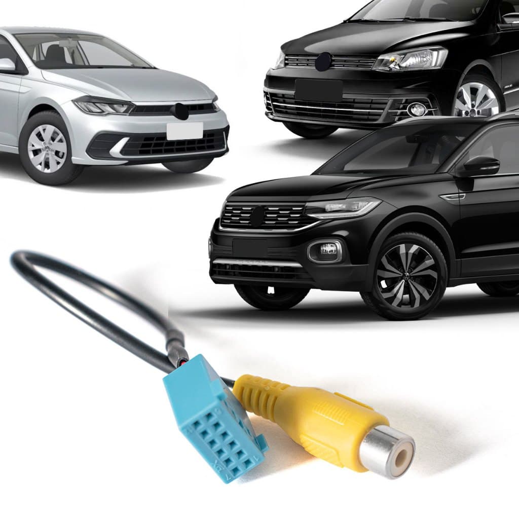 Conector Câmera de Ré RCA Multimídia Volkswagen Polo, Virtus, T-cross, Gol, Saveiro e Voyage