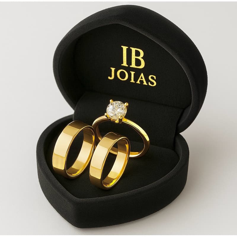 Par de alianças de casamento 4mm fina quadrada simples moeda antiga + anel solitario