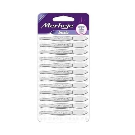 Kit C/12 -24 Pinça Merheje Depilatória Basic Aço Inox Para Sobrancelhas