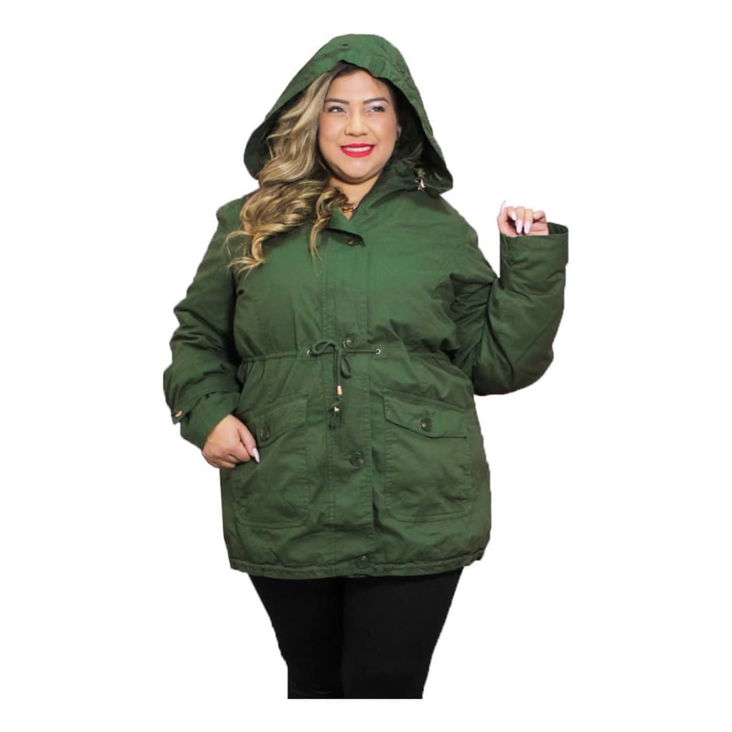 Jaqueta Plus Size Parka Borbojaco 2 em 1 Para frio Quentinha Elegante