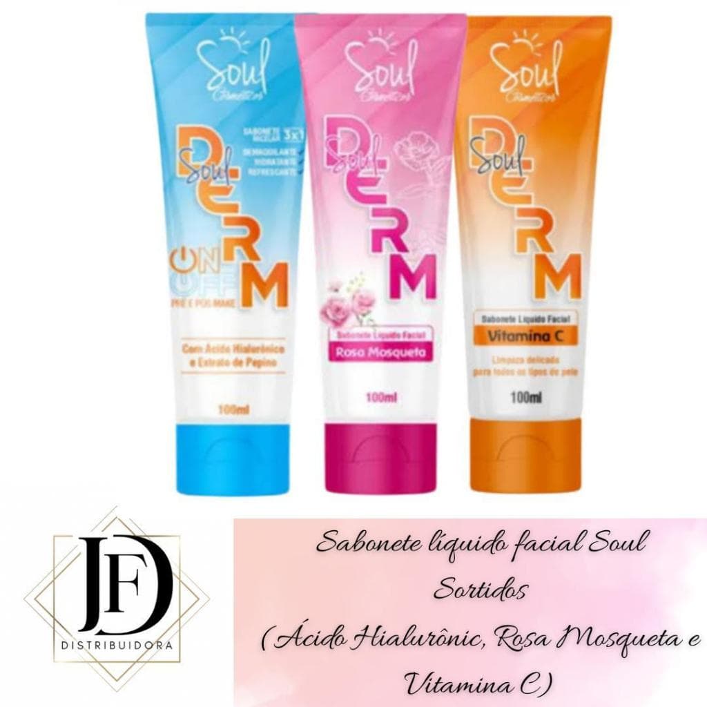 Kit com 03un Sabonete Líquido Facial Soul 100ml (SORTIDOS)