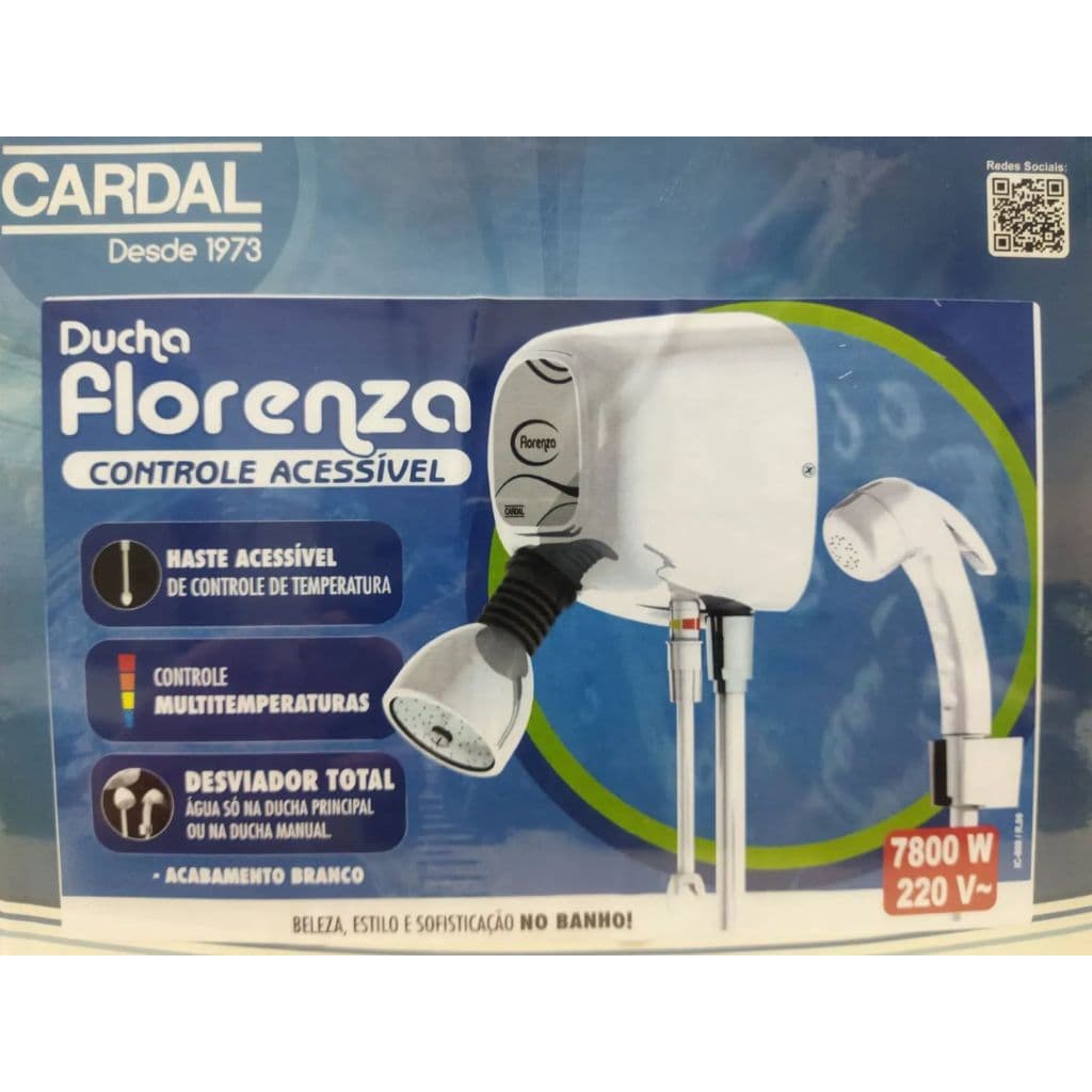 Ducha Cardal Florenza Controle Acessível 7800W 220V - Branca | AQ042/2