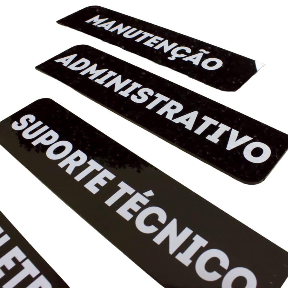 Placa de Sinalização Porta Parede Acrílico 5x20cm Personalizada (Loja, comércio, restaurante, bar)