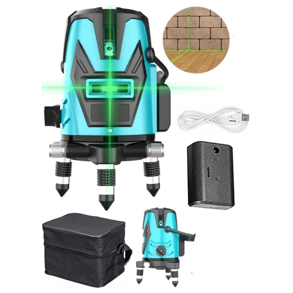 Nível Laser Verde 40m Profissional Prumo Nivelador Recarregável Bolsa Autonivelante Controle Bolsa