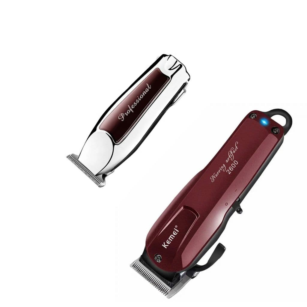 Maquinas de Corte e Acabamento Kemei KM-2600 + KM-9163 Bivolt Combo Duas Maquinas Kemei