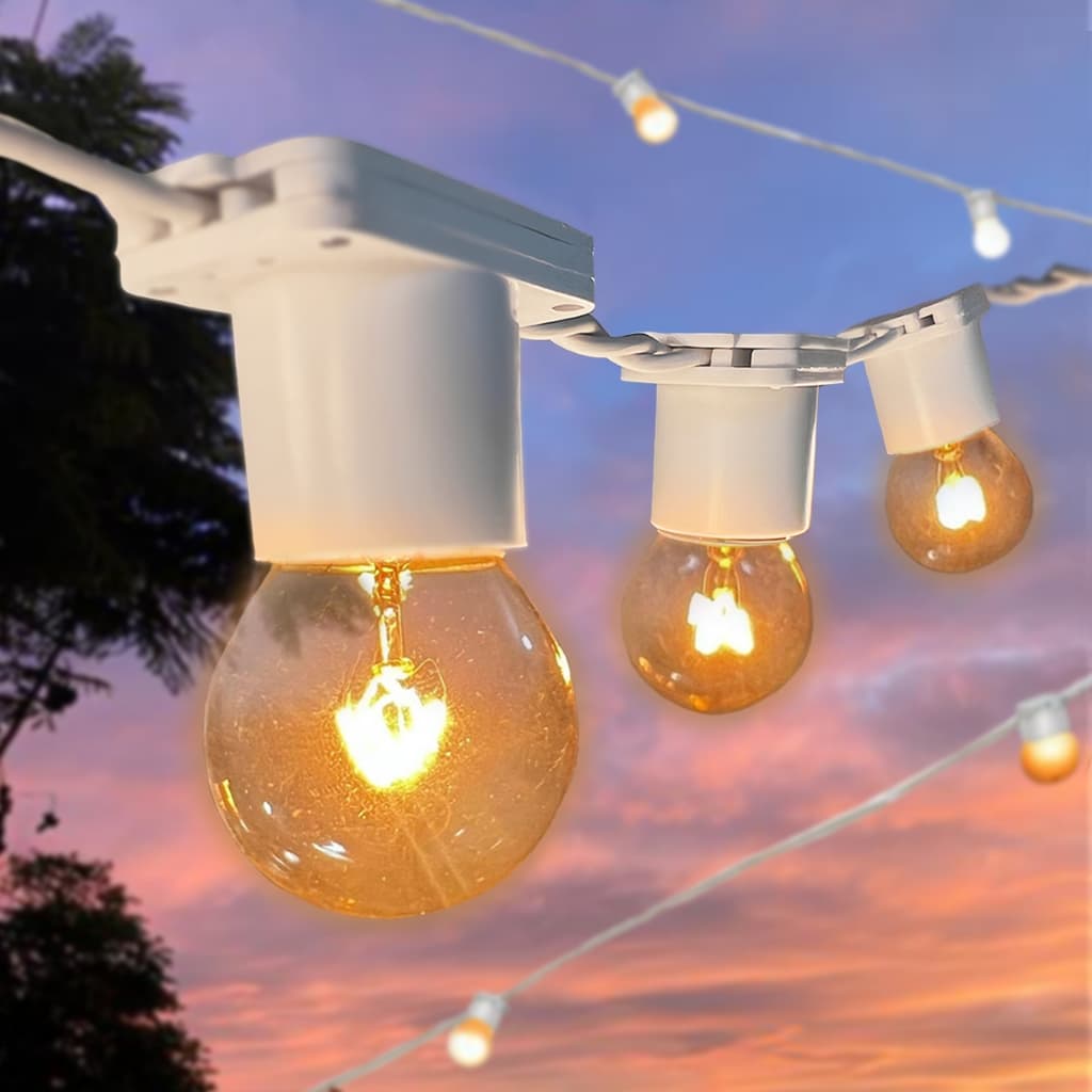 Varal Luzes Branco Lâmpada amarela Incandescente Externa Gambiarra Casamento Luz Externo Jardim