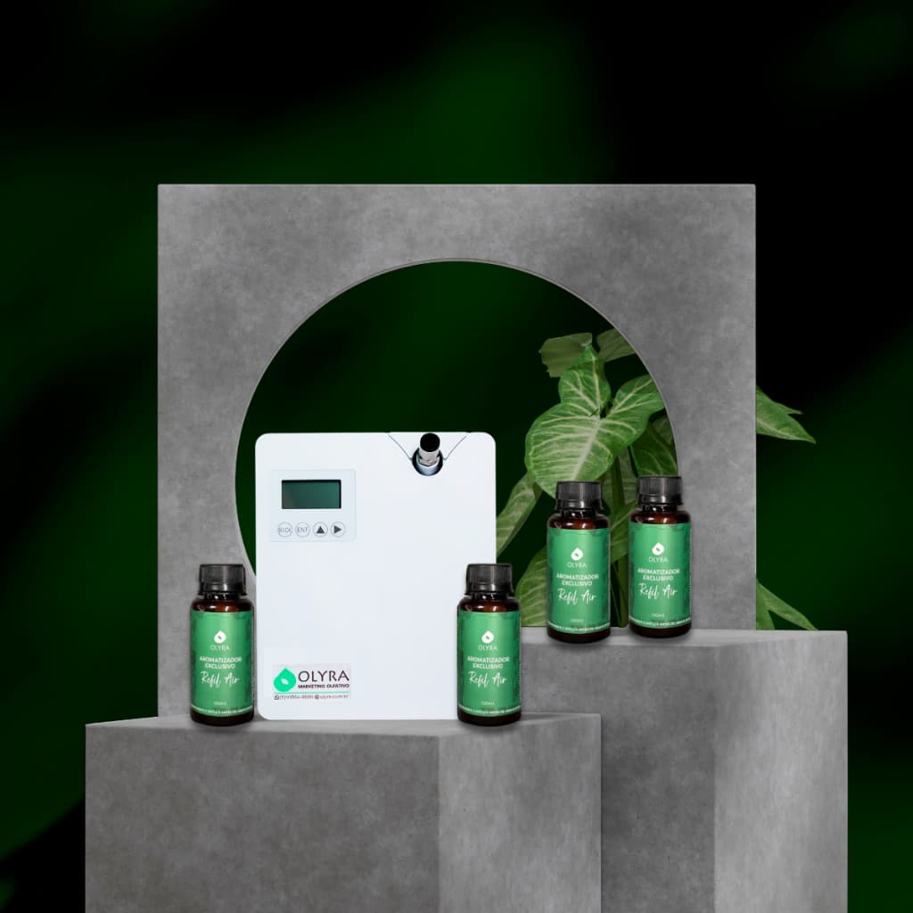 Kit Aromatizador Para Ambientes Power Branco 150m² + 4 Recargas Air 100ml