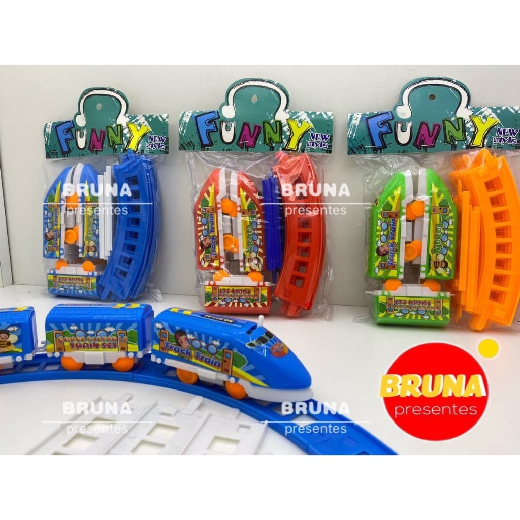 Kit Trenzinho a Pilha - Presente para Menino e Menina | Brinquedo Desenvolvimento Infantil