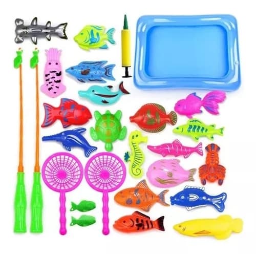 Brinquedo Jogo Pescaria Infantil Peixe Mini Piscina Inflável
