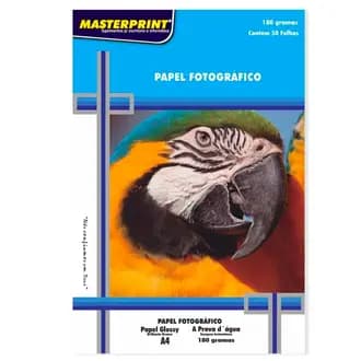 Papel Fotográfico Glossy A4 À Prova D'água Brilhante Premium 50 Folhas MASTERPRINT