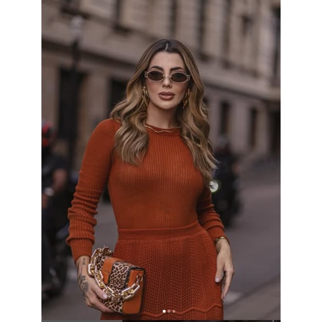Blusa De Frio Cacharrel Segunda Pele Feminina  em Trico