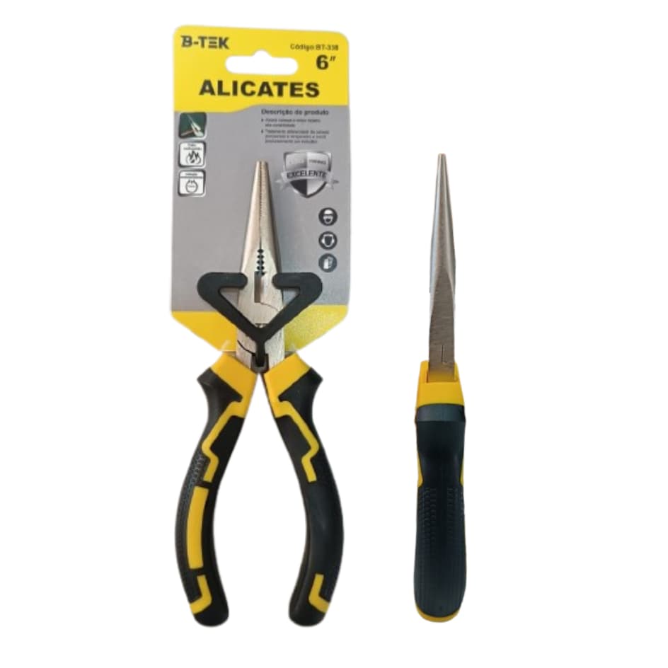 Alicate Bico Meia Cana 6'' Polegadas Corpo Emborrachado Feito De Aço