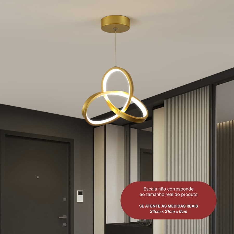 Luminária De Teto Pendente Led Moderna Lustre para Corredor Sala Quarto escritório