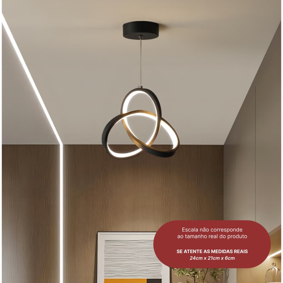 Luminária Pendente LED Lustre Moderna Quarto Sala Cozinha Teto Escritório Corredor