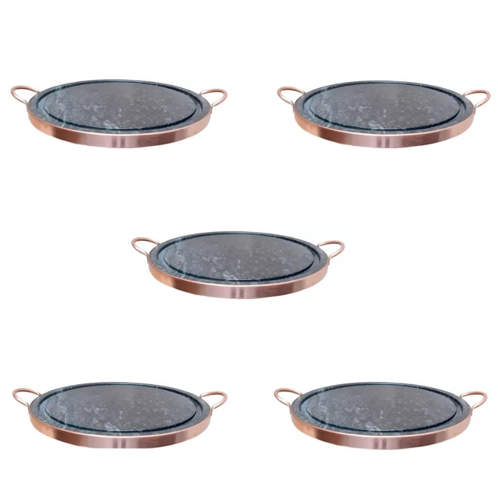 Kit 5 Grelhas de Pedra 5 Chapas de Pedra 27 cm Antiaderente Cozinha Saudável Dia das mães