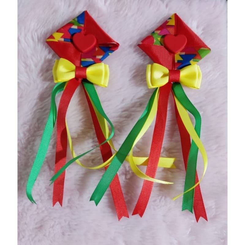 Par de Laço balão festa junina laço caipira parzinho frufru parzinho de laço