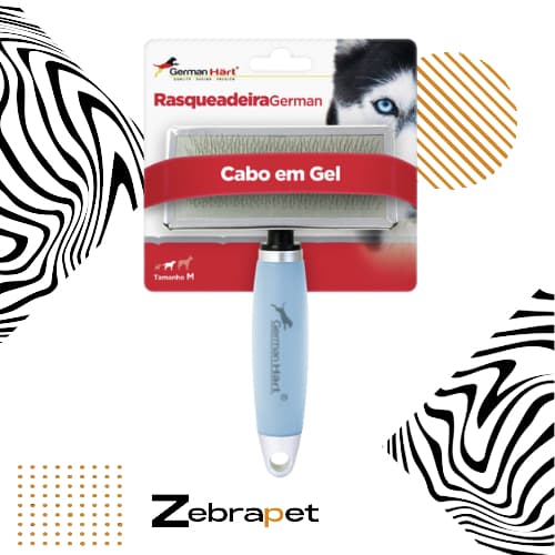 Germanhart Rasqueadeira Cabo em Gel Azul p/ Cães e Gatos