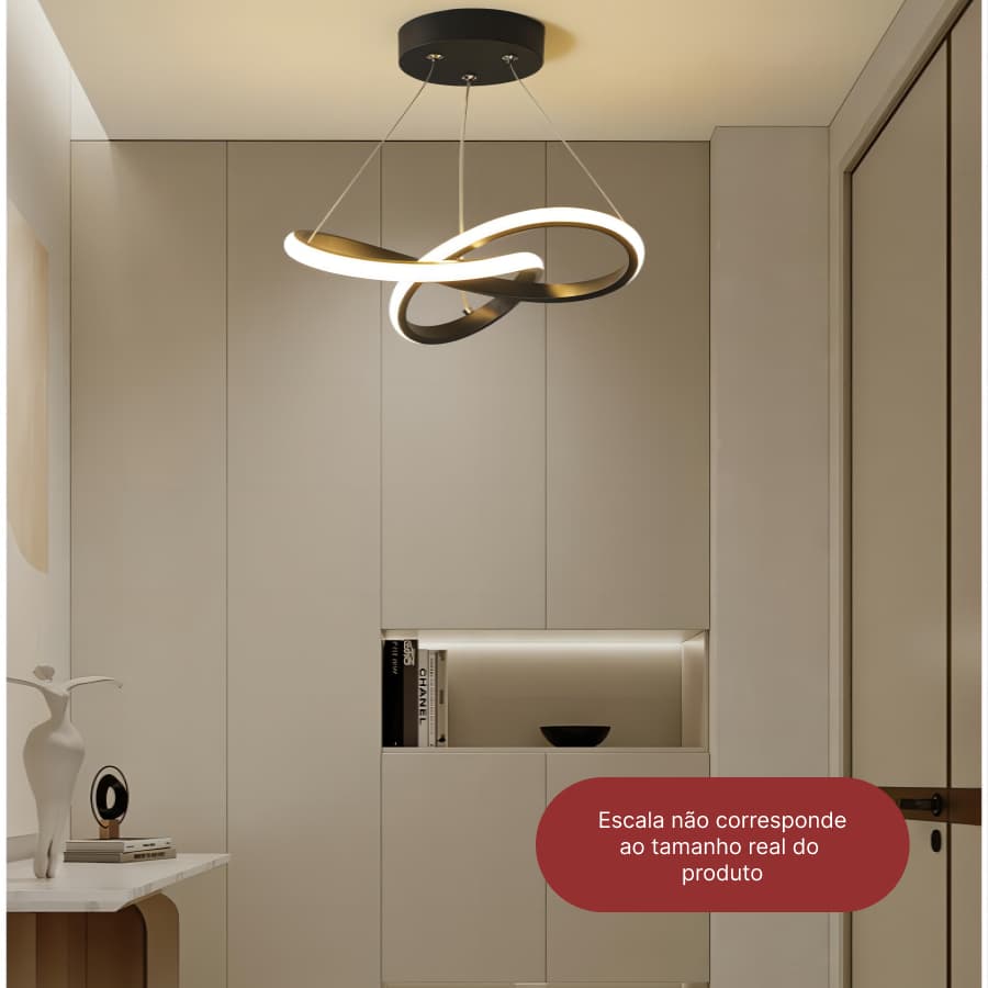 Lustre Pendente LED Moderna Luminária Sala Quarto Corredor Escritório Cozinha Teto