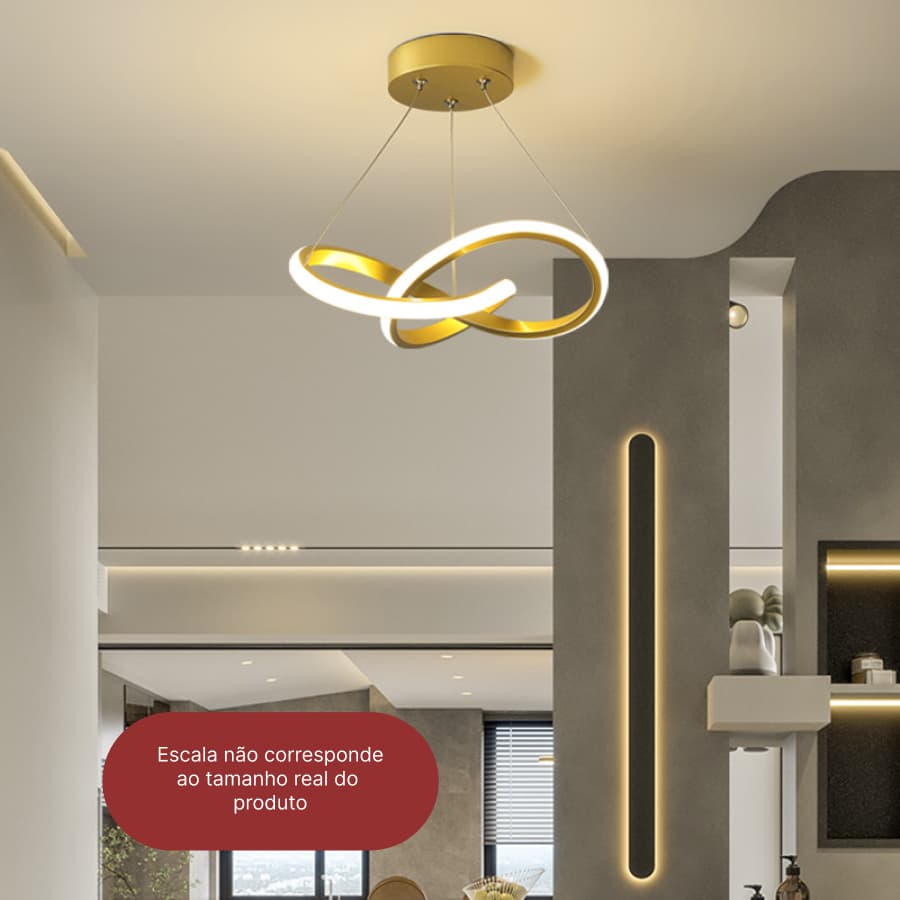 Luminária Pendente LED Moderna Lustre Teto Sala Quarto Cozinha Corredor Escritório