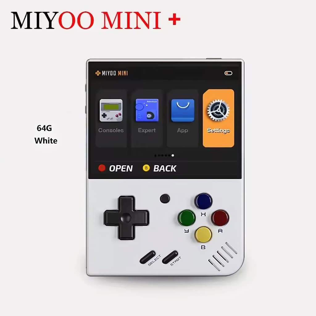 MIYOO MINI PLUS 64GB + Case Protetora, Console de Jogo Portátil Retro 3.5 Polegadas, Onion OS V4