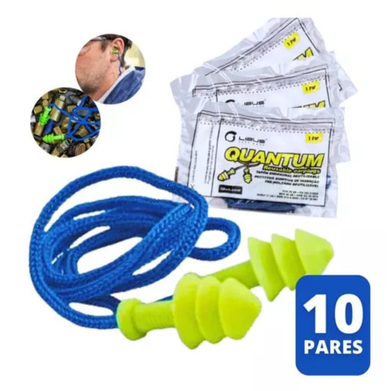 Protetor Auditivo Auricular Silicone Quantum Libus 10 Pares