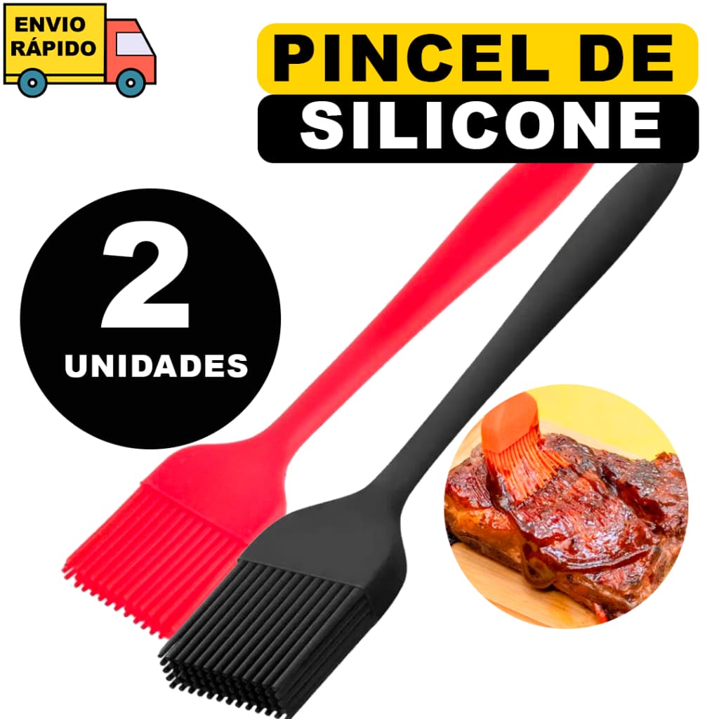 Kit 2 Pincel De Silicone Utensílio De Cozinha Confeitaria E Culinária Para Pincelar Antiaderente