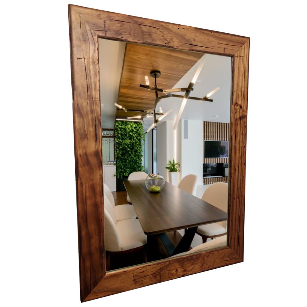 Espelho Retangular C/ Moldura Rustica Robusta - Banheiro 52x72