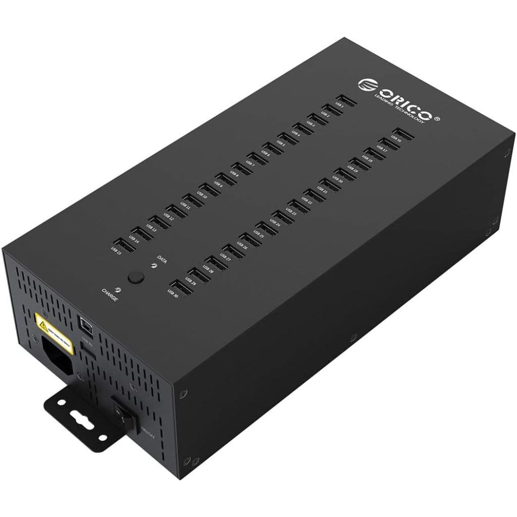 HUB Industrial 30 Portas USB 2.0 com Função Leitura e Carregamento