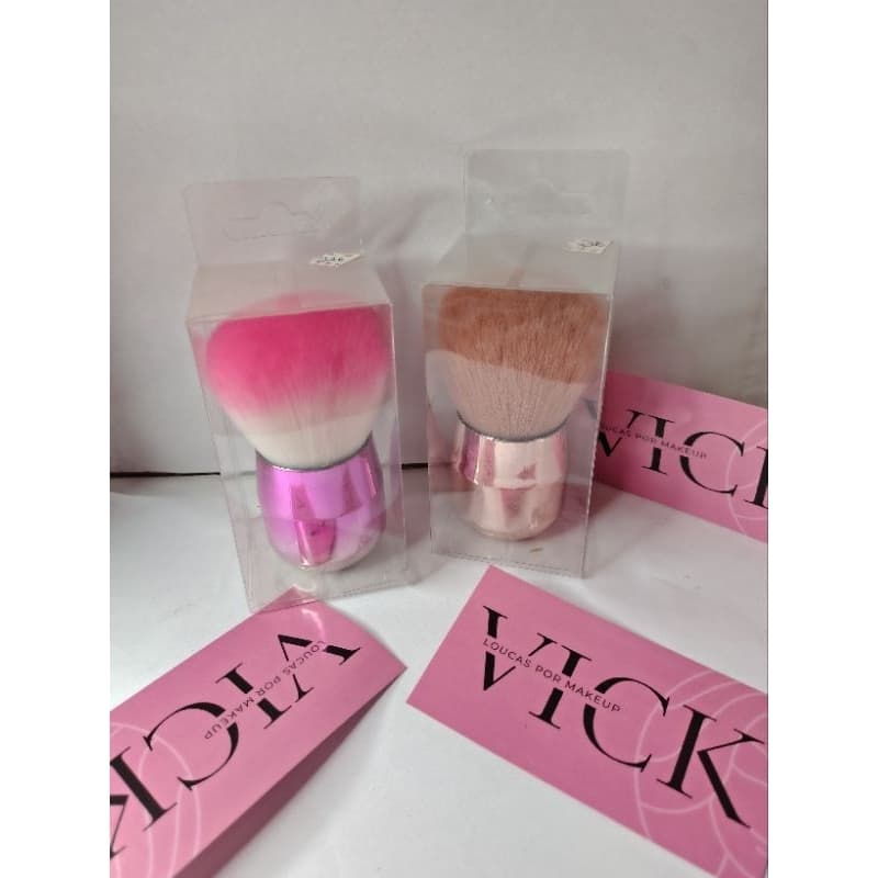1 Pincel De maquiagem facial pó Blush Base Rosa.