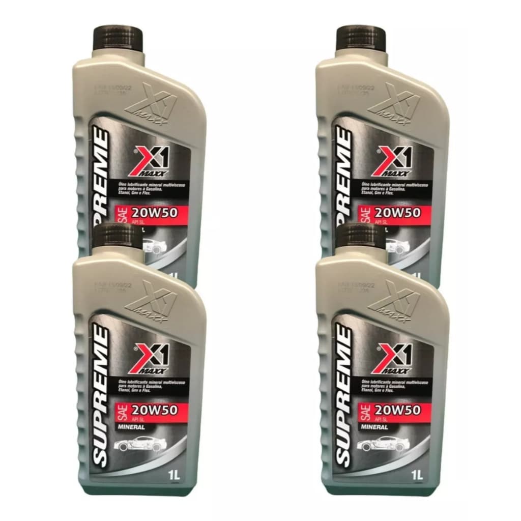 KIT OLEO 4 LITROS 20W50 MINERAL PARA CARRO ÓLEO LUBRIFICANTE PARA MOTOR CARRO