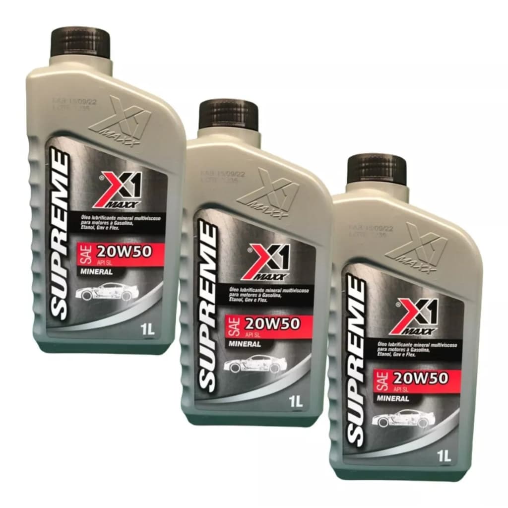 KIT OLEO 3LITROS 20W50 MINERAL PARA CARRO ÓLEO LUBRIFICANTE PARA MOTOR CARRO Cansado Bom Barato Novo
